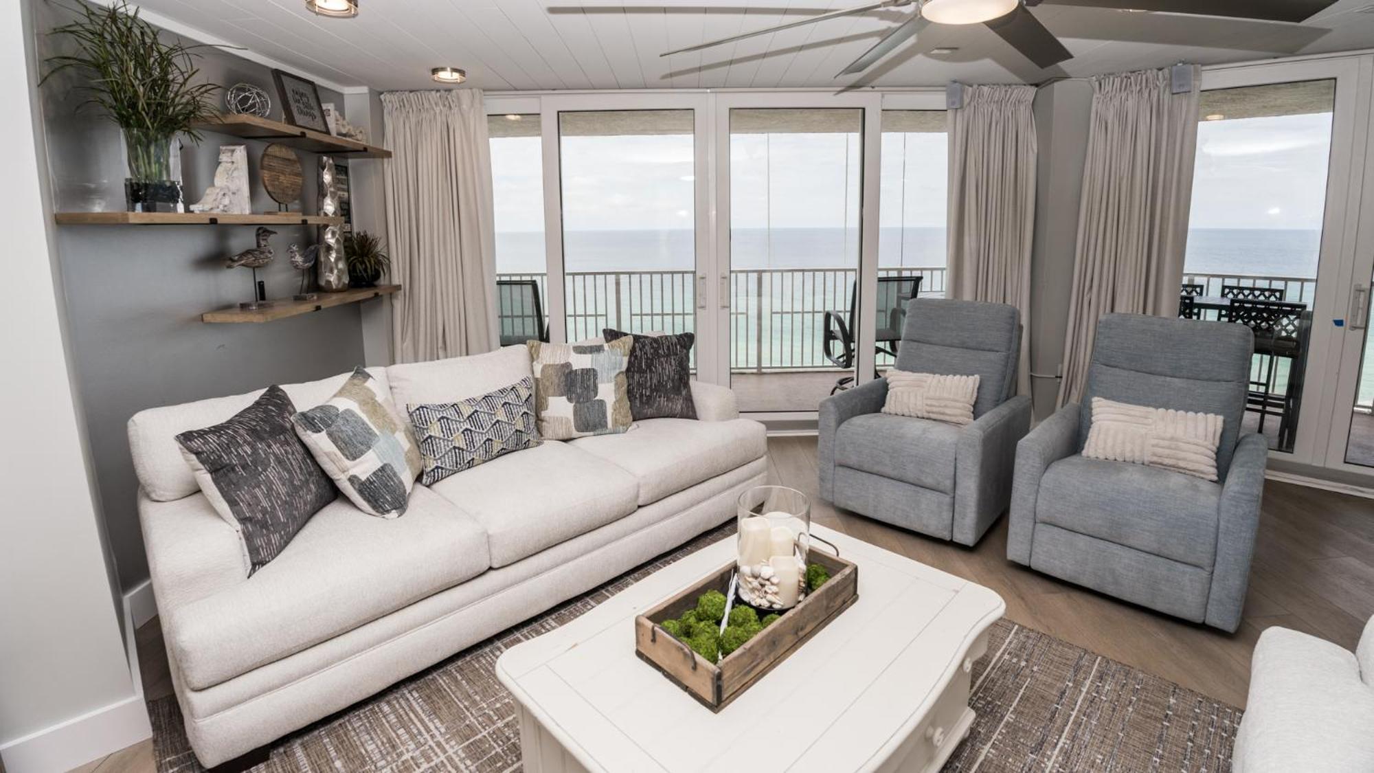 New Rental - 3Br 3Ba Corner Beachfront - 2024 Remodel - 3 Pools, Tiki Hut, Gym, Tennis Panama City Beach Eksteriør billede